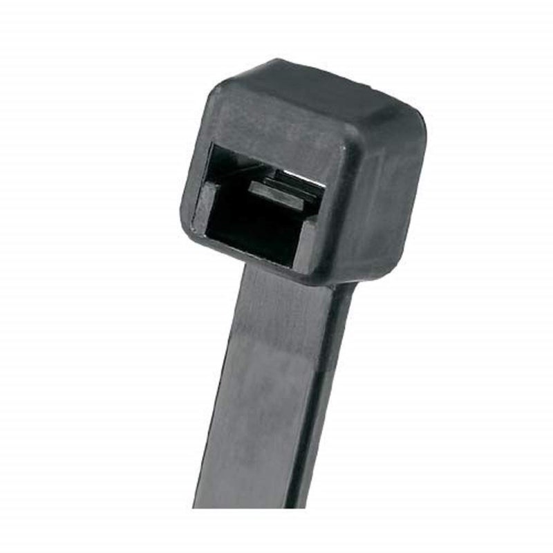 Panduit PLT2M-M0 Pan-Ty Standard Locking 8" Cable Tie, Curved Tip for Easy Threading, Indoor/Outdoor, UV/Weather-Resistant Nylon 6.6, 18 Lb. Tensile Strength, Cord Management, Black (Pack of 1000) - Image 3